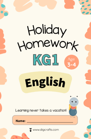 Holidays Homework cover KG1