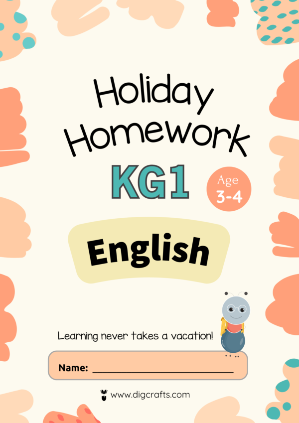 Holidays Homework cover KG1
